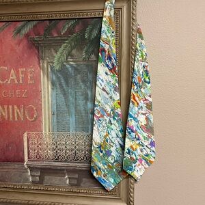 Woman’s Colorful Abstract Patterned Tie/Scarf